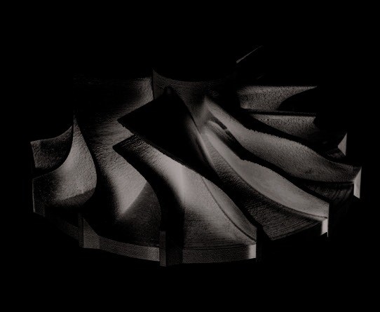 Metal additive aviation compressor impeller blank with swept vanes