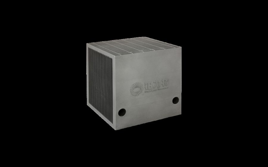 Cube metal additive automotive fin-core blank with dense internal fins