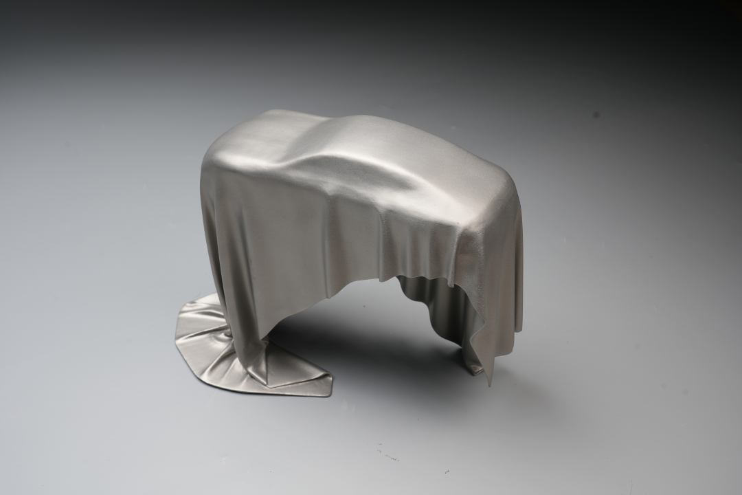 Metal 3D printed draped thin-wall demonstration piece with cloth-like folds